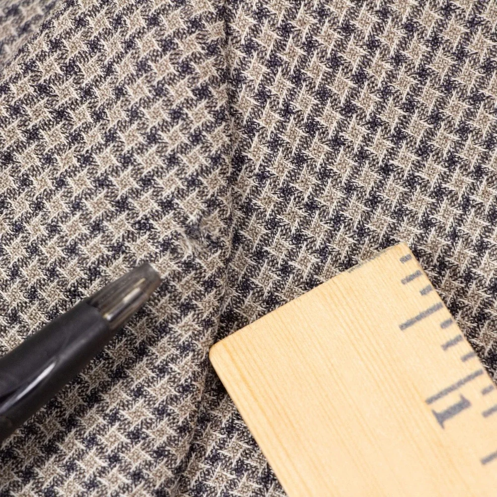 VTG Canali Milano Mens 46R Blazer Sport Coat Brown Houndstooth Made in Italy‎